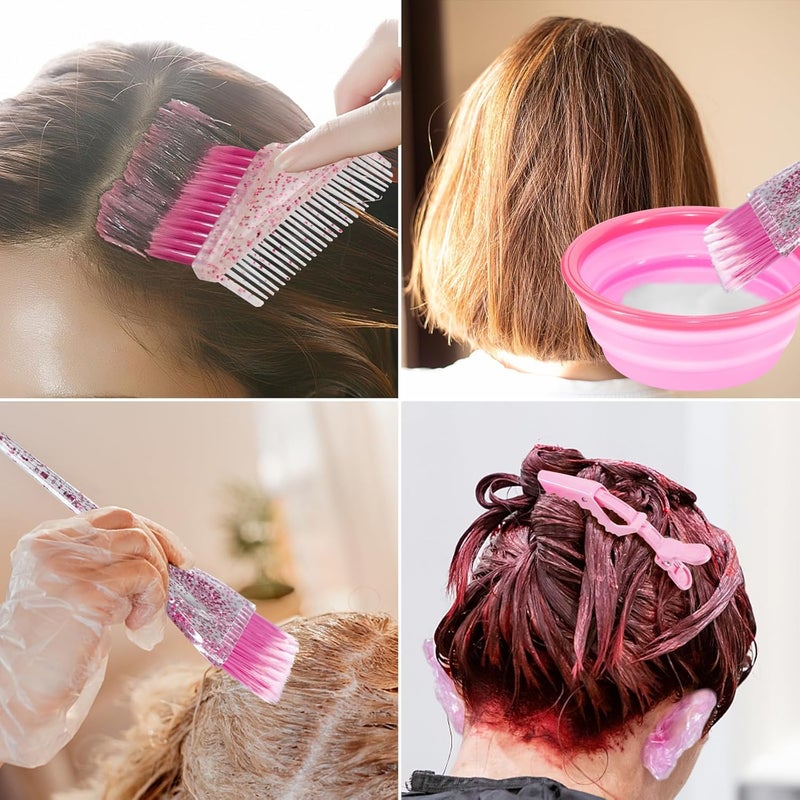 Asqraqo 11pcs Hair Coloring Kit - Professional Salon Tools for DIY Mixing, Includes Clips, Bowl, Dye Brush, Earmuffs - Perfect for Bleaching and Dye - Image 5